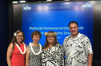 Above: Pictured Left to Right: Rose Transfiguracion (HCA), Sharon Mclean (HUD), Joreen and Gerald Paakaula.