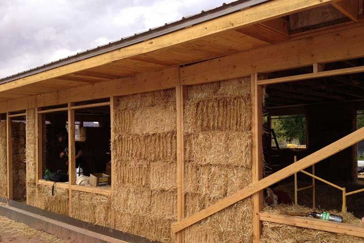 Straw bale home construction.