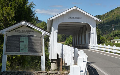 Grave Creek covered bridge.