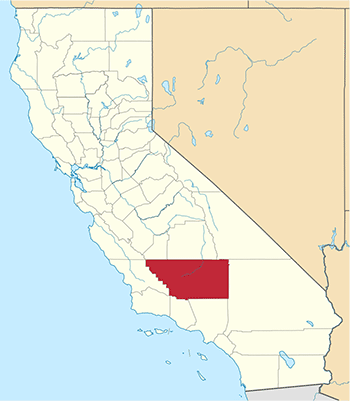 CA map with Kern County highlighted.