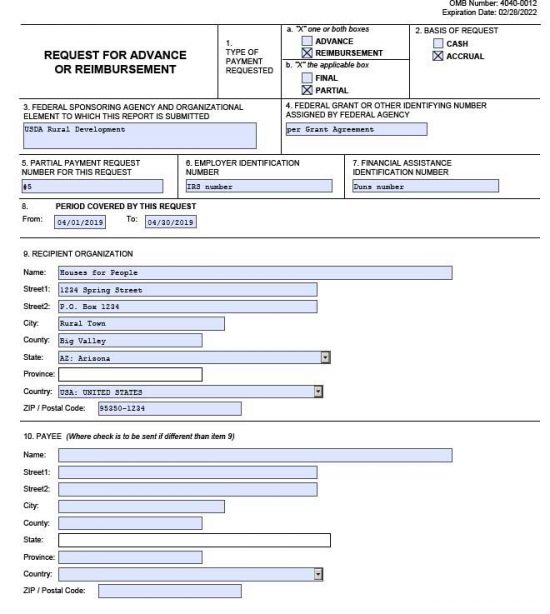How to fill out sf 270 request for advance or reimbursement rcac