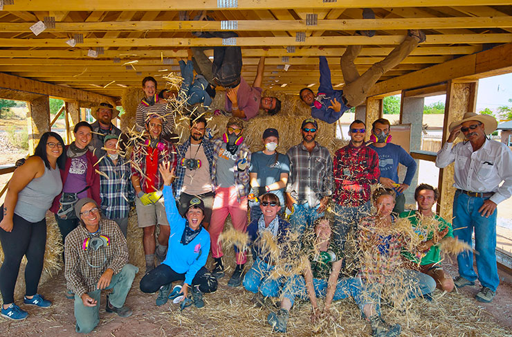 Build participants in the hay barn.